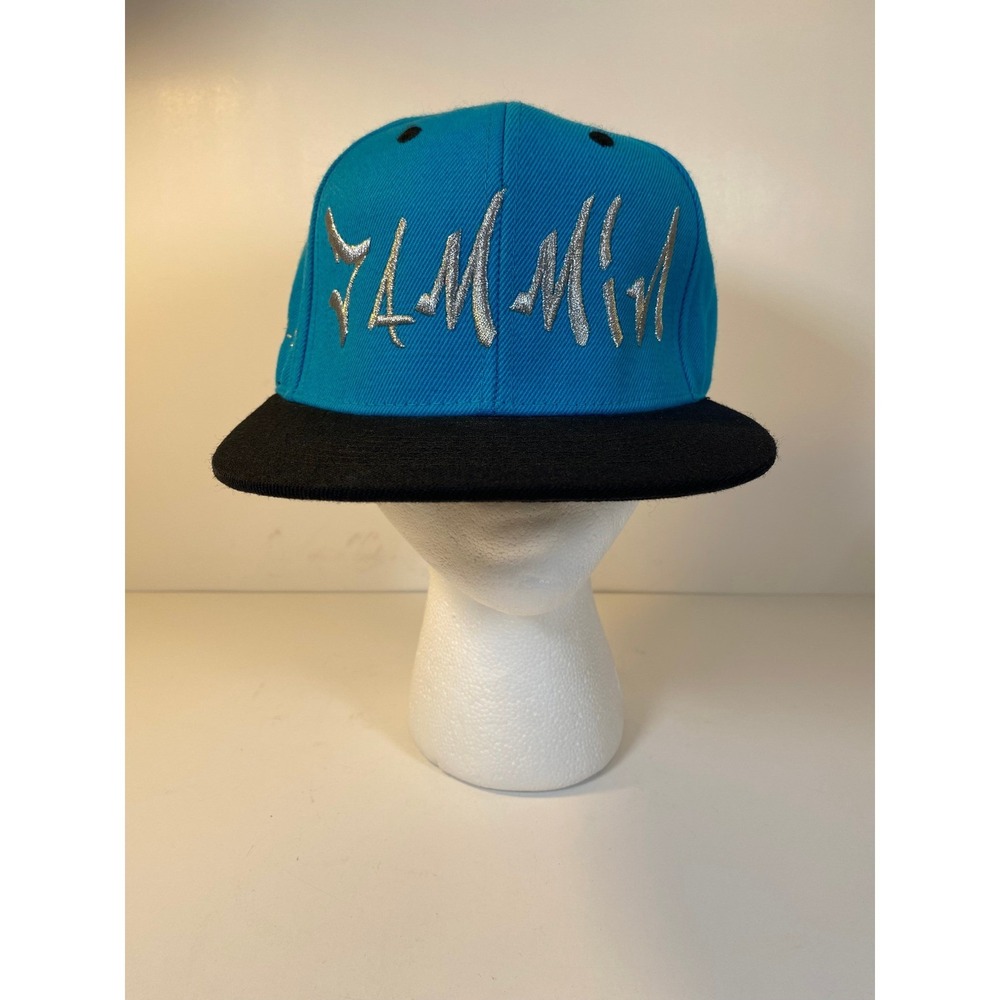 2012 Lids "Jammin" Graffiti Snapback Hat Teal/Black Flat Bill Streetwear Cap VTG